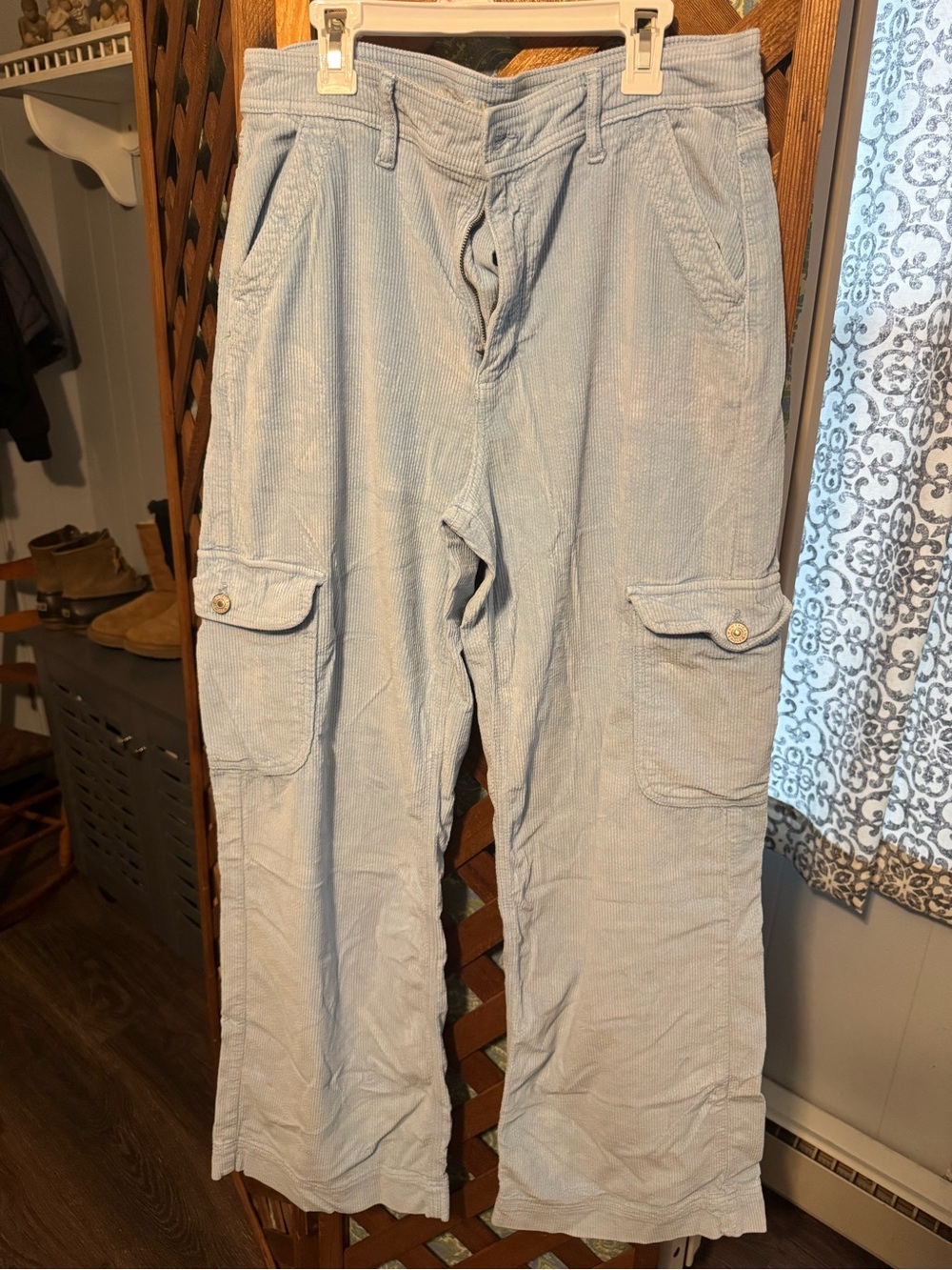 American Eagle Outfitters Light Blue Corduroy Cargo Pants
